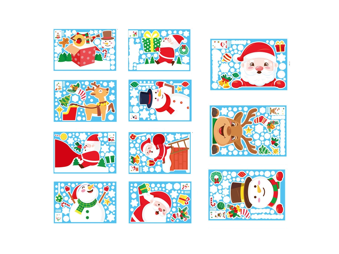 Pegatinas de Navidad KKVOGMLE Etiqueta Engomada Electrostática La Decoración Del Ventana Vidrio Blanco
