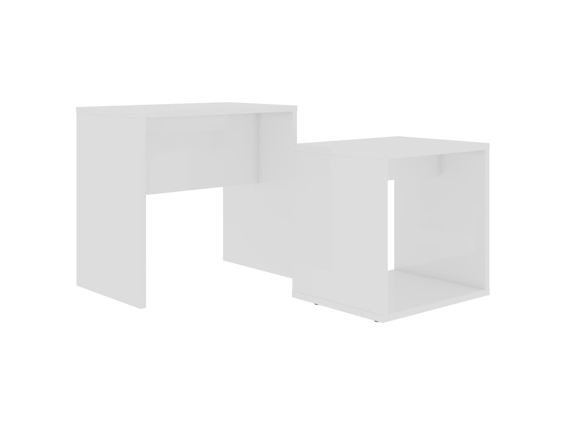 Juego de dos mesas de centro de 48 x 30 x 45 cm, madera industrializada, color blanco, Dec031246