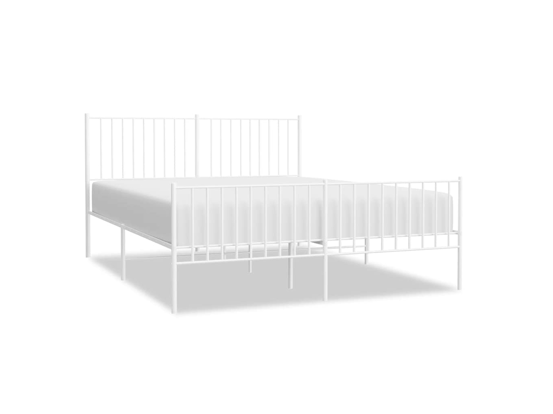 Maison Exclusive - Estructura Cama Sin Colchón Con Estribo Metal Blanco 150x200 Cm