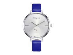 Reloj De Pulsera De Cuarzo Para Mujer Zhoulianfa Con Correa De Piel Sintética Azul Para El Tiempo Libre.