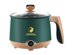 Mini Sartén Eléctrica Multifuncional De 1,8 L Antiadherente Con Tapa De Vidrio Y Protección Contra El Secado (verde)