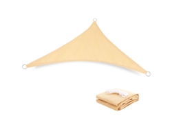 Vela de sombra triangular impermeable, resistente al viento y a los rayos UV MDUG (beige)