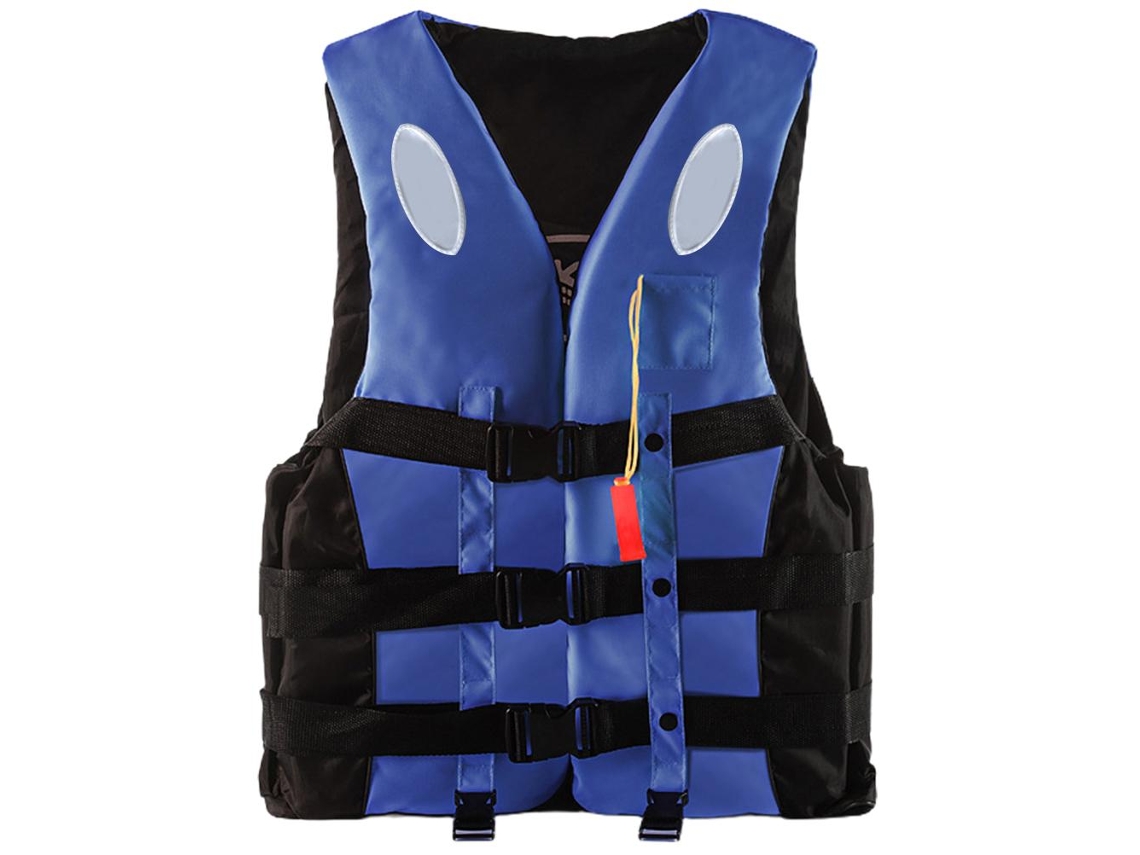 KOFIHETY Chaleco salvavidas para deportes acuáticos, chaleco de natación unisex con correas de seguridad ajustables de alta flotabilidad y rayas reflectantes, 