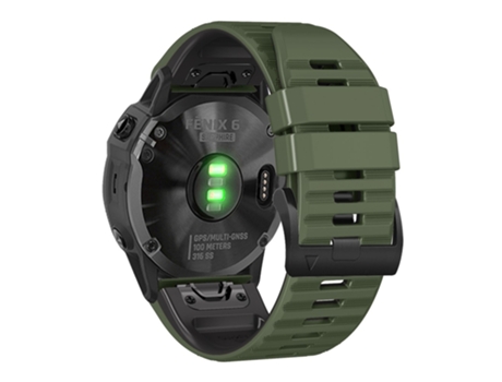 Correa de Silicona rayas horizontales ajustable para Garmin Tactix Delta/Enduro - verde militar/negro