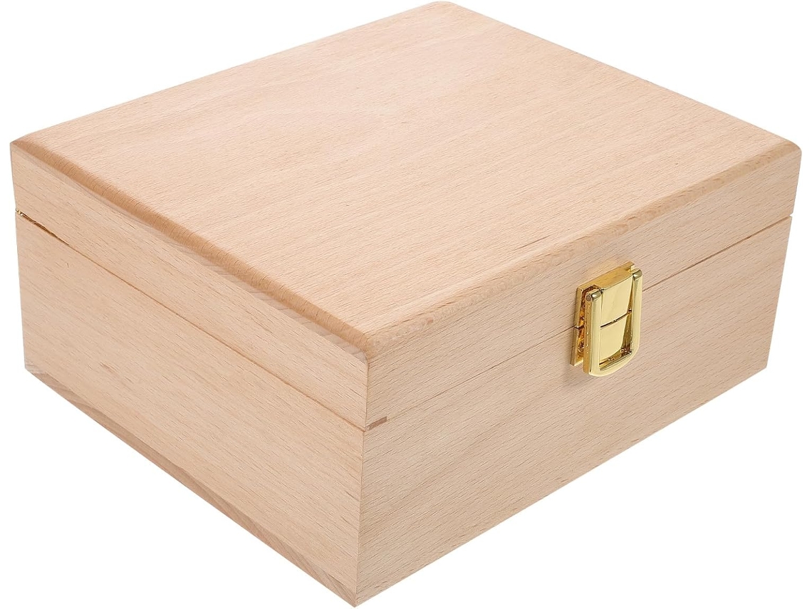 Caja De Joyería De Madera Maciza Natural Pulida A Mano, Elegante Caja De Almacenamiento Para Objetos Pequeños.