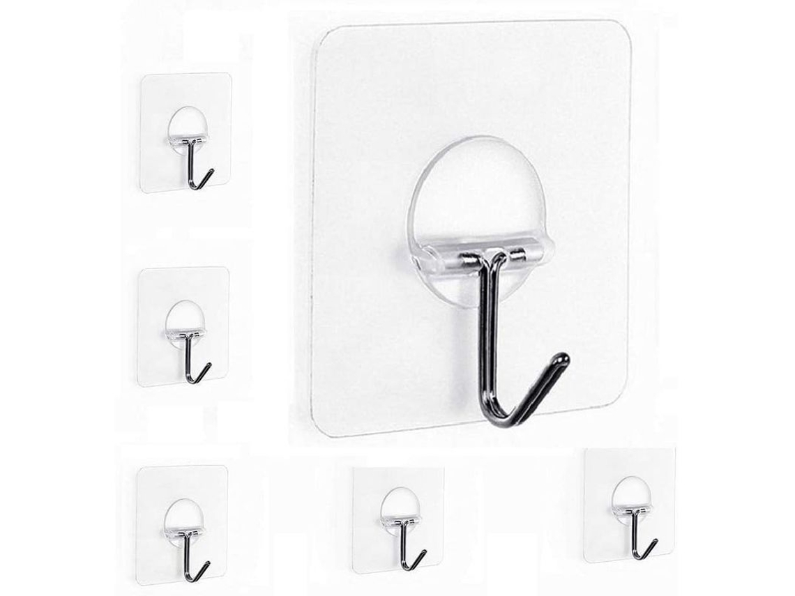 Gancho Adhesivo Invisible Para Pared, Acero Inoxidable, Resistente Al Agua, Para Baño/cocina, 6 Kg (13,2 Lb)
