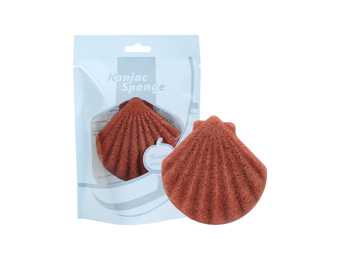 Esponja Facial Limpiadora De Konjac Con Forma De Concha De Cauri: Hidratación Natural Y Limpieza Profunda.