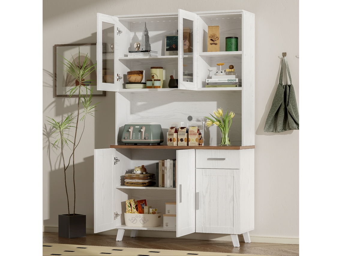 Aparador alto YCONE de 114x4x19 cm con efecto madera blanca.