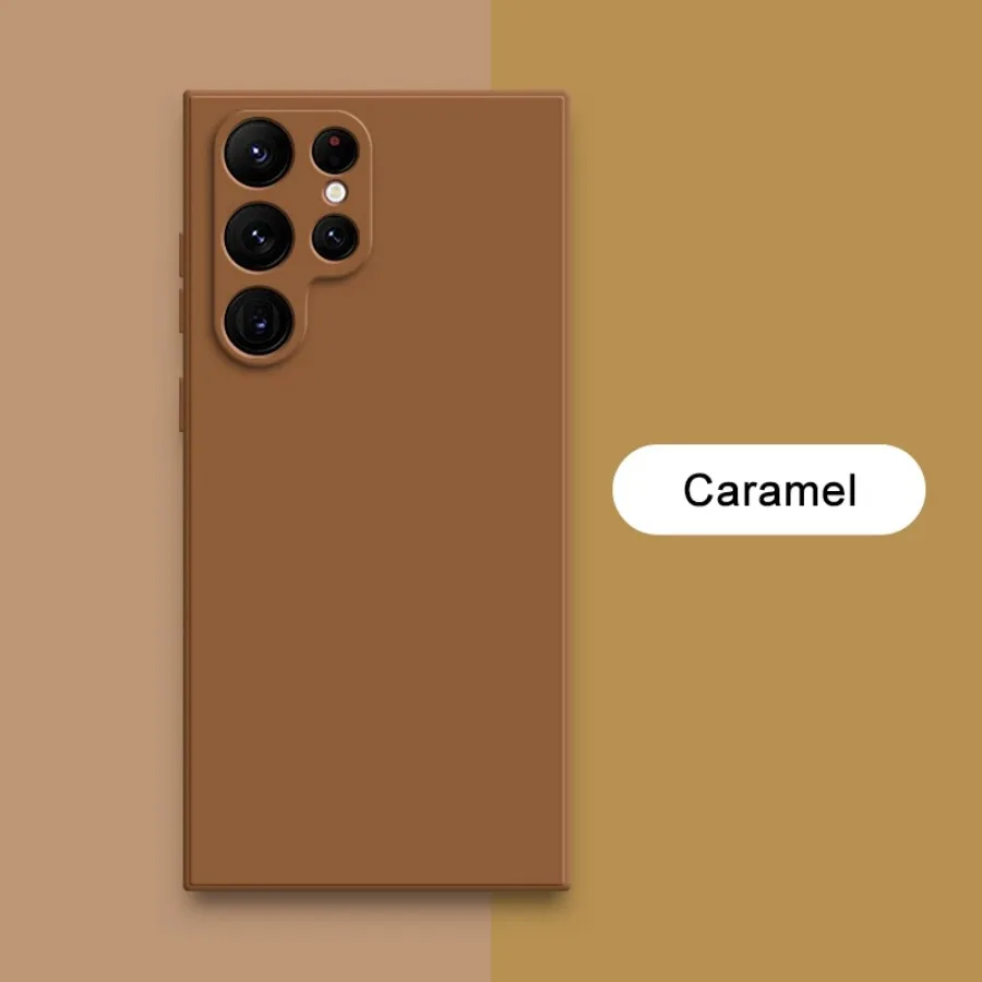 (samsung S21 Plus, Caramelo) Funda De Silicona Líquida Para Teléfono Samsung, Cubierta Protectora De Tela Suave