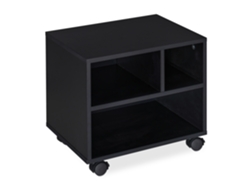 Cajonera móvil Relaxdays, 3 compartimentos abiertos, con ruedas, armario de oficina, Hbt: 35,5 x 40 x 30 cm, negra