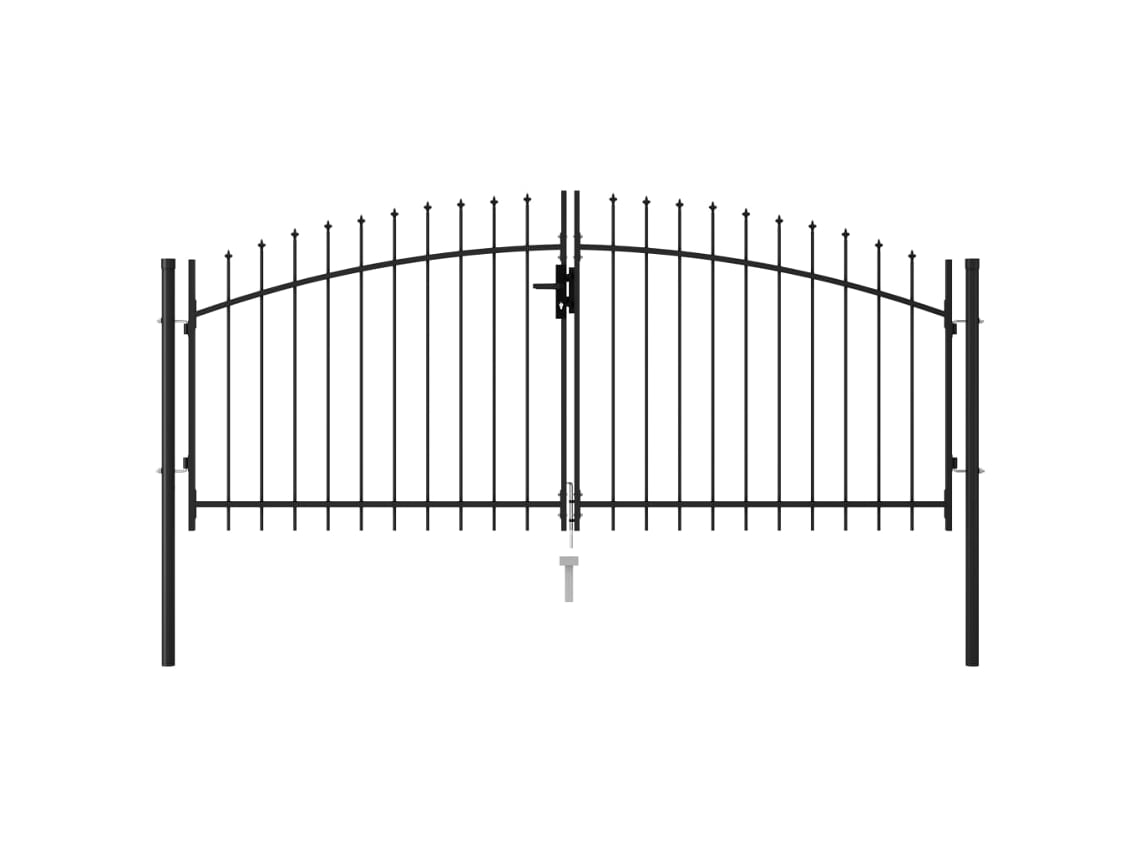 Puerta de valla VIDAXL Negro Acero (3x1,25m)