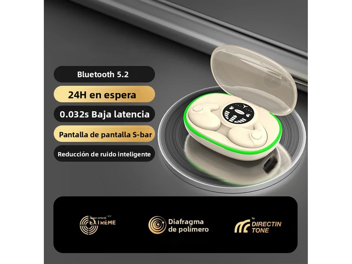 Auriculares Inalámbricos Invisibles Bluetooth 5.3 (caqui), Controles Táctiles, Resistentes Al Agua, Cancelación De Ruido Y Micrófono.