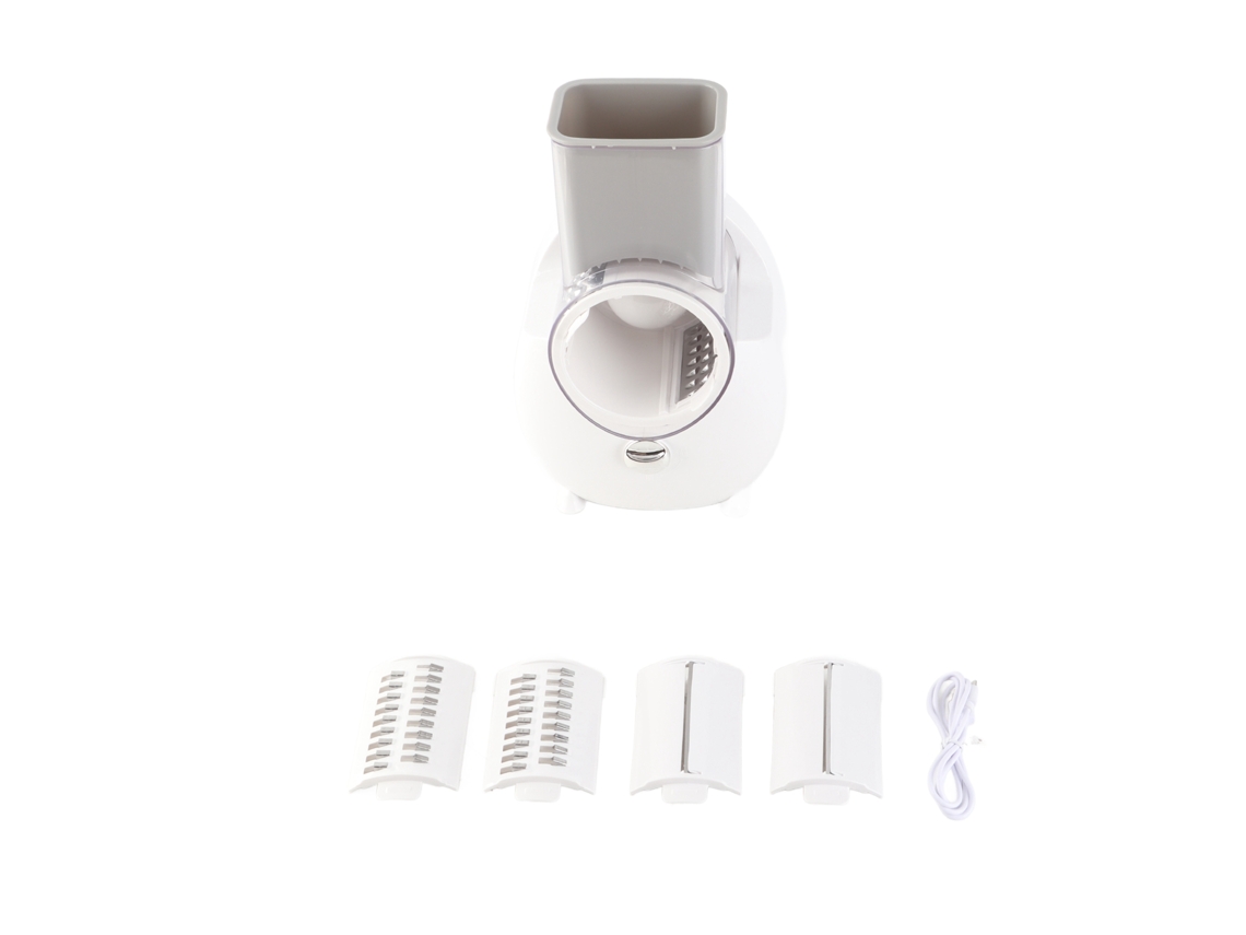 Rallador Eléctrico Multifuncional Para Verduras Y Queso Con 3 Cuchillas, Recargable.