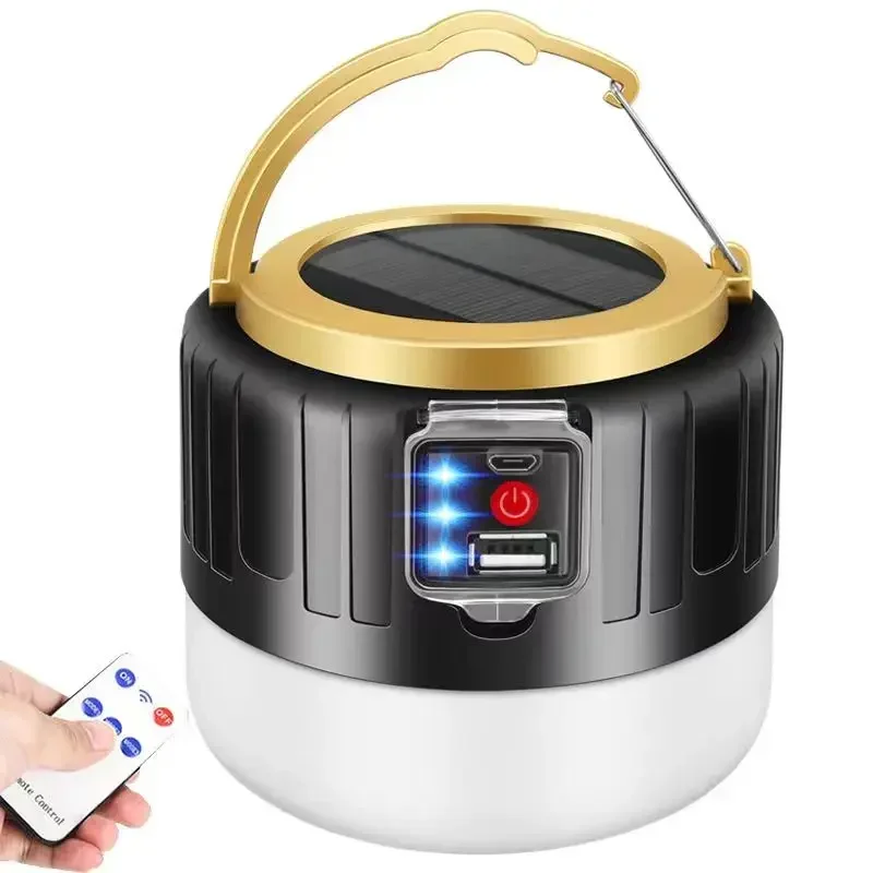 Linterna LED solar portátil para camping, recargable por USB, 1000W MDUG