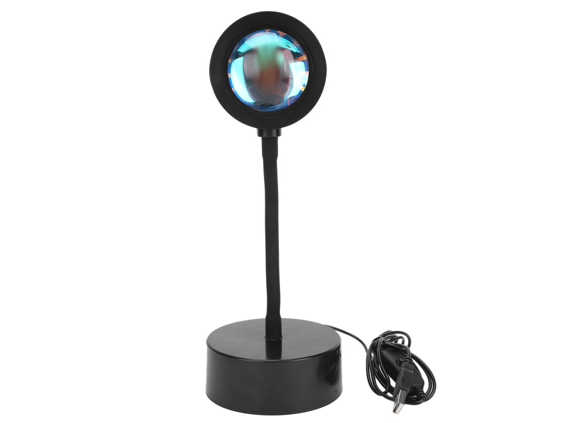 Lámpara de proyección LED USB ajustable con rotación de 180 grados para dormitorio.