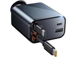 Cargador Usb C Retráctil 4 En 1 Para Coche Y Camión, Imprescindible Para Viajes, Un Regalo Ideal Para Navidad.