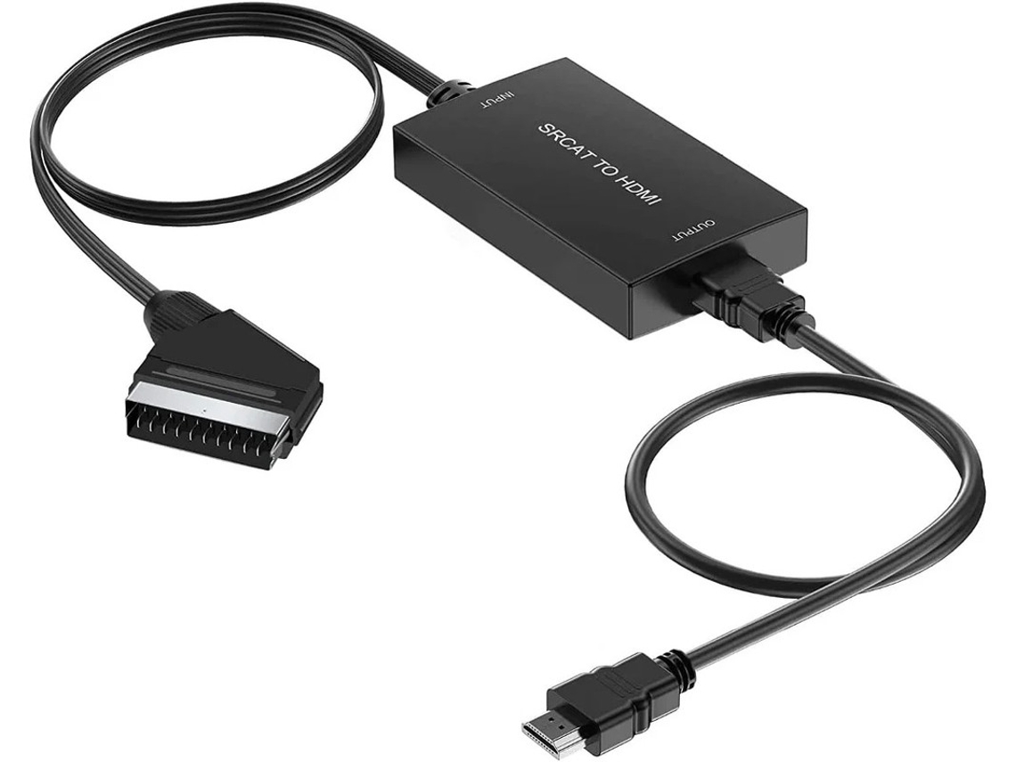 Adaptador Scart a HDMI 1080p con cable HDMI incluido Compatible HDTV, Sky, DVD, STB PAL/NTSC, EDID Bestvite