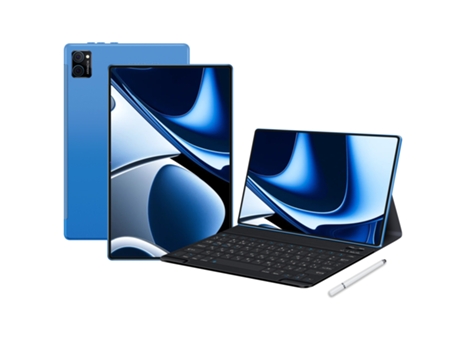 WUXIAN V5 Tablet + Teclado Bluetooth + Funda de piel (10,36 - 64 GB - 4 GB RAM - Azul)