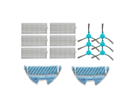 Kit de repuesto de paño de fregado con filtro de Cepillo Lateral para Robot aspirador Conga 1290 1390