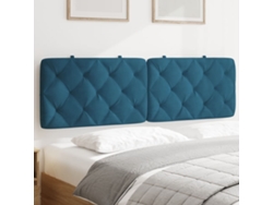 Cabecero De Cama Acolchado Terciopelo Azul 160 Cm