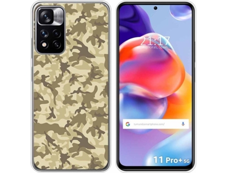 Carcasa para Xiaomi Redmi Note 11 Pro+ Plus 5G TUMUNDOSMARTPHONE Dibujos Sand Camuflaje Multicolor