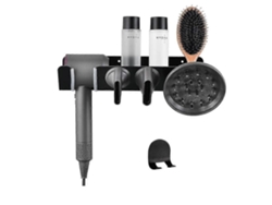 Soporte de pared negro para secador de pelo, organizador de ganchos para el cabello Dyson Supersonic. GOKOCO