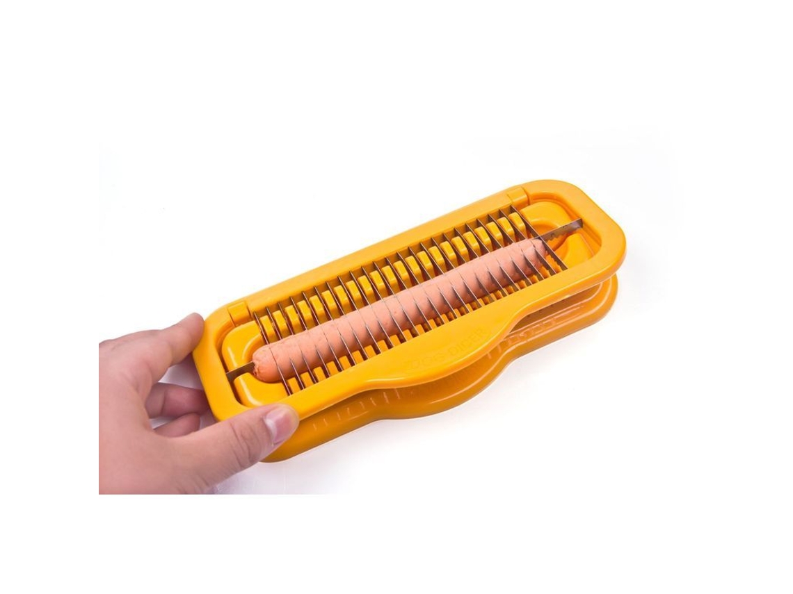 Cortador de salchichas y plátanos de acero inoxidable seguro y multifuncional para la cocina.