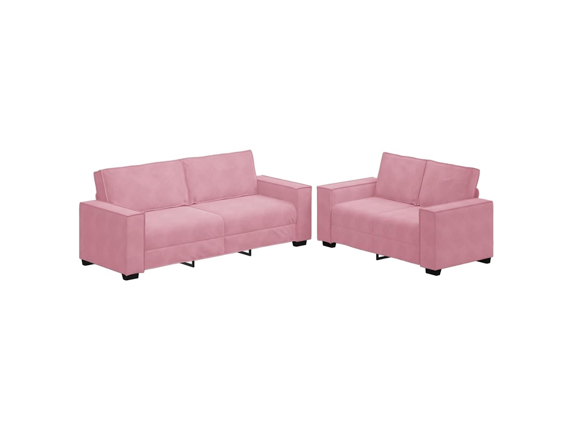 Maison Exclusive - Juego De Sofás Con Cojines 2 Piezas Terciopelo Rosa