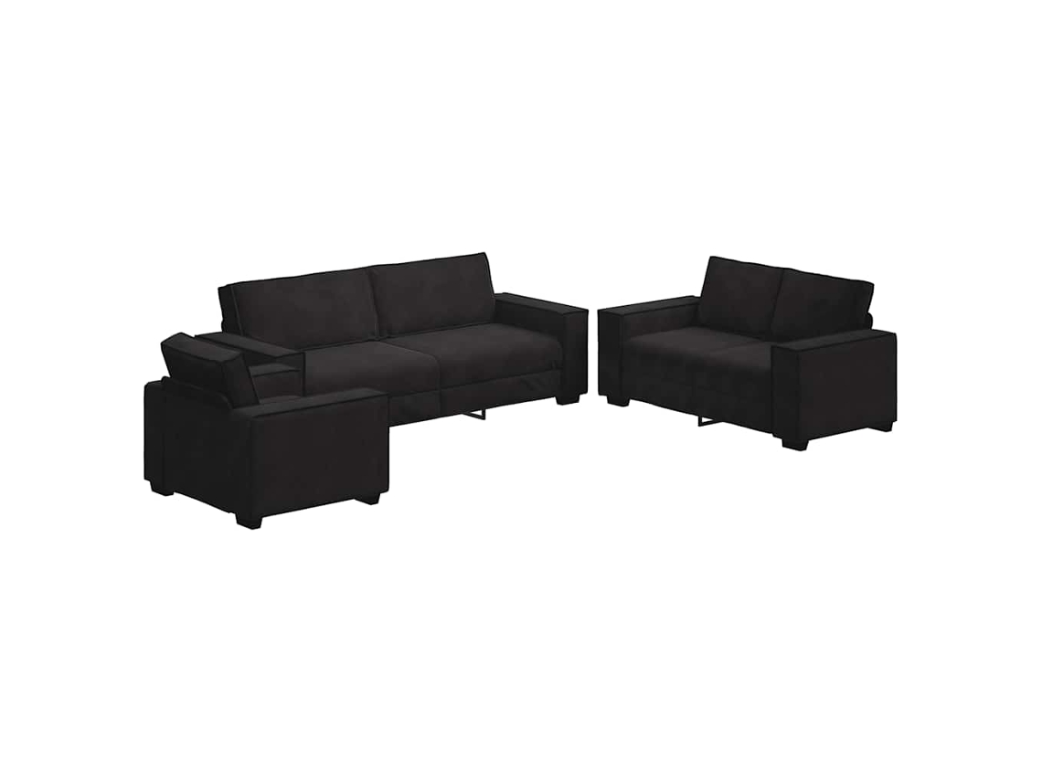 Maison Exclusive - Juego De Sofás Con Cojines 3 Piezas Terciopelo Negro