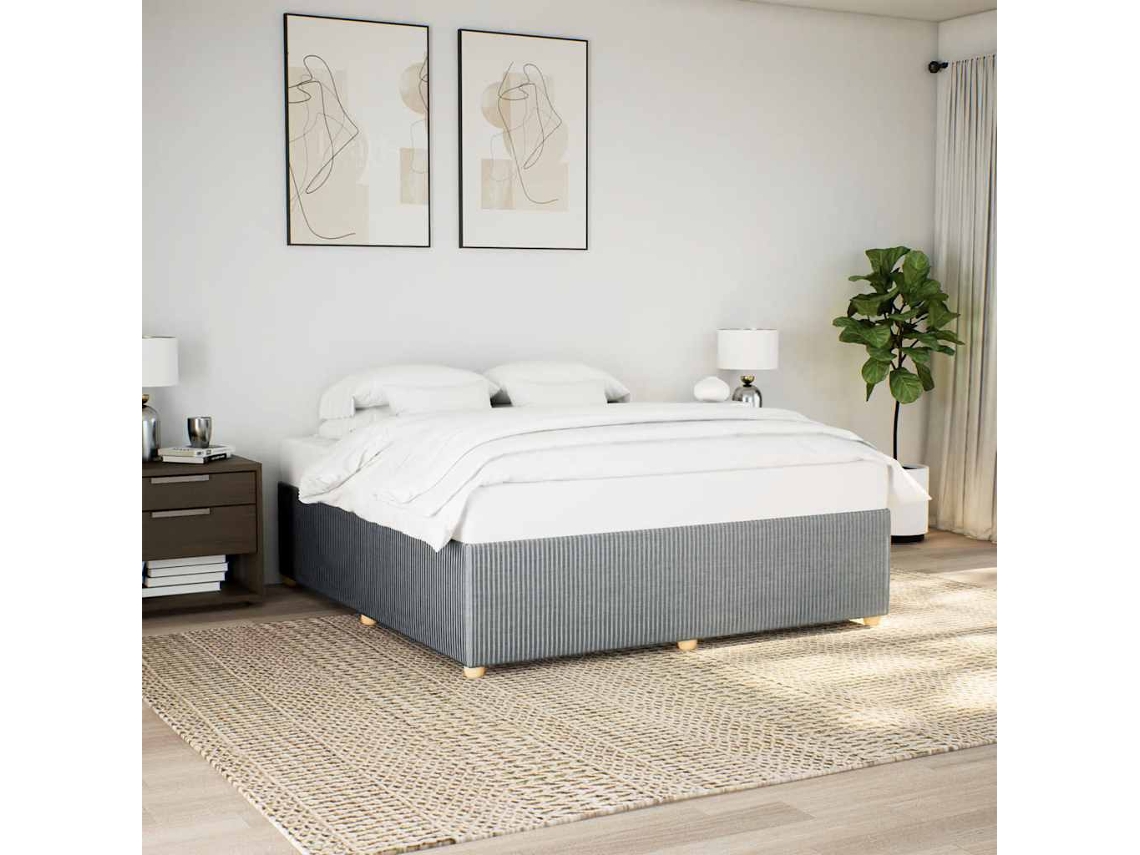 Cama Sin Colchón Tela Gris Claro 180x200 Cm