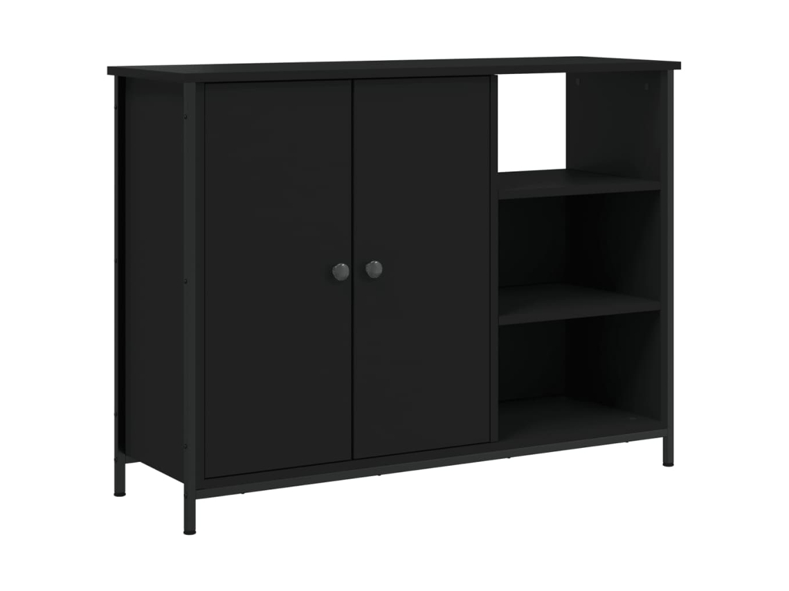 Aparador de madera de ingeniería negro VIDAXL (100x33x75 cm)
