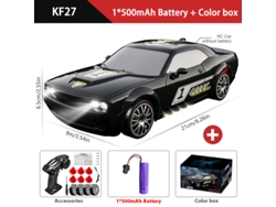 Coche de drift RC 4x4, camión de carreras RTR 4x4 con luces LED, alta velocidad, modelo AE86, negro. Aeuzwr