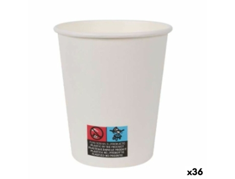 Set de Vasos ALGON Cartón Desechables Blanco 250 ml 36 Unidades (15 Piezas)