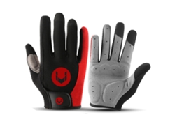 Guantes de ciclismo de montaña con plantilla SBR, antideslizantes y transpirables (rojo y negro)