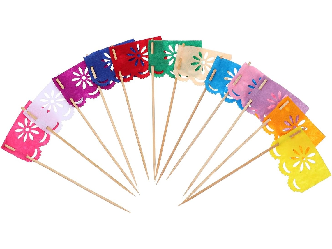 Muertos, 24 Ligero, Mexicanas Papel Fiestas Banderines Para Pastel Del Día De Piezas, Decoraciones