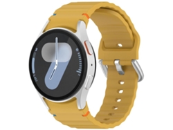 Correa para Samsung Galaxy Watch 7 (40/44 mm): silicona con textura ondulada cosida y hebilla plateada.