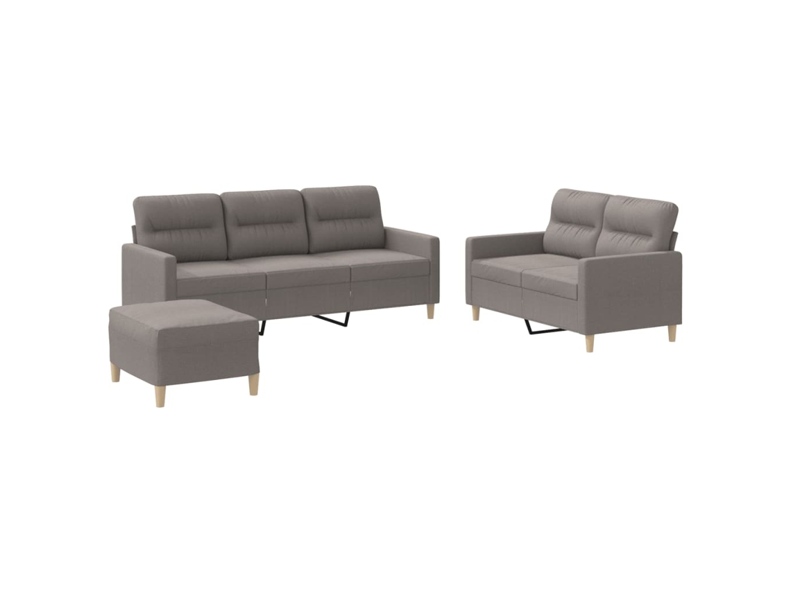 Maison Exclusive - Juego De Sofás Con Cojines 3 Piezas Tela Gris Taupe