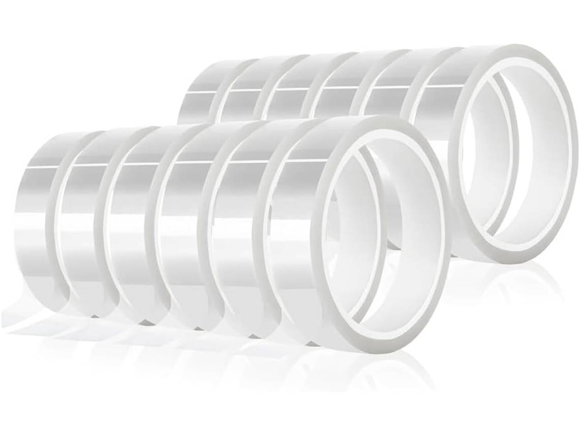 12 Rollos De Adhesivo Térmico Transparente De 20 Mm X 33 M (108 Pies), De Alta Calidad.