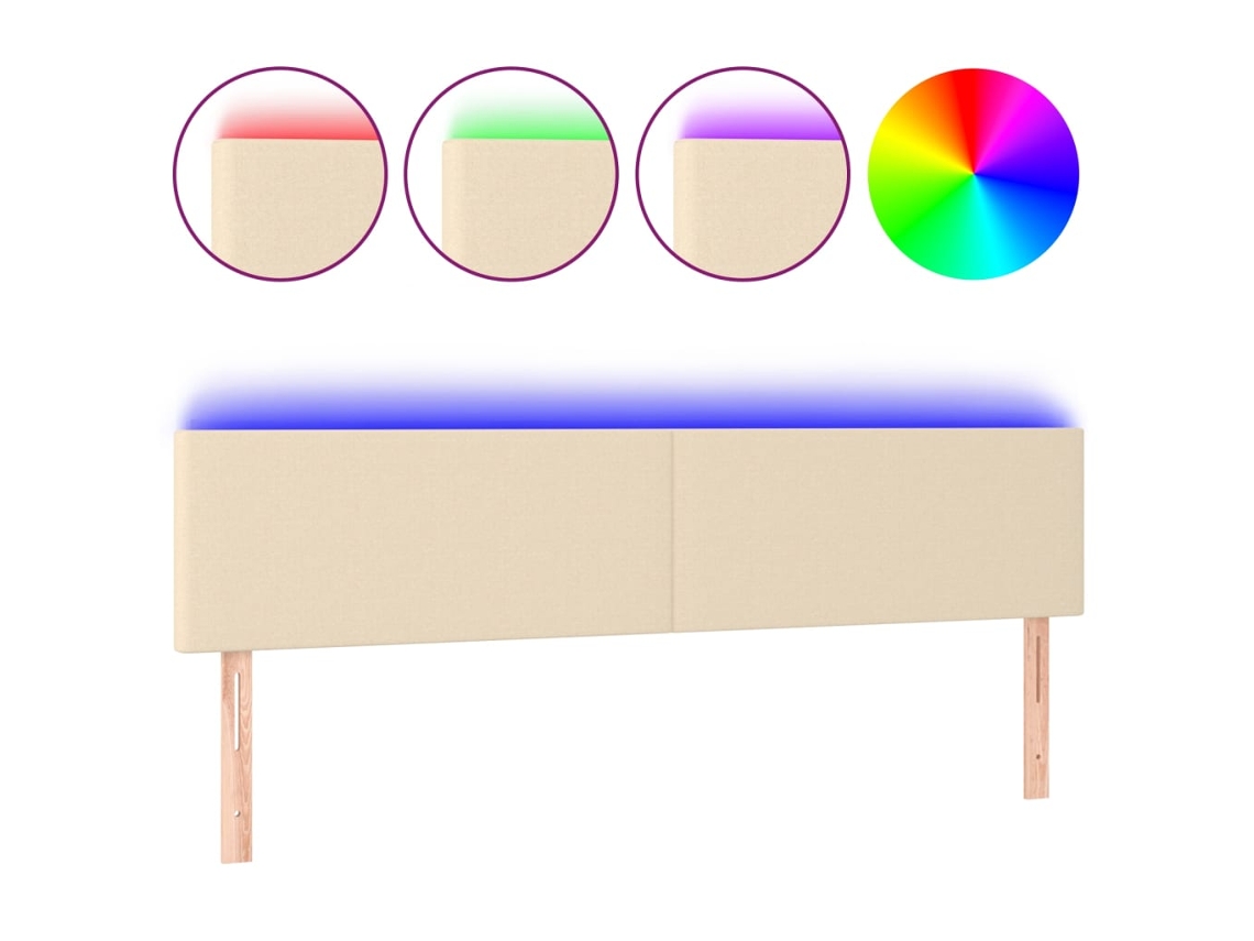 Cabecero Con Led VIDAXL Crema Tela (160x5x88 cm)