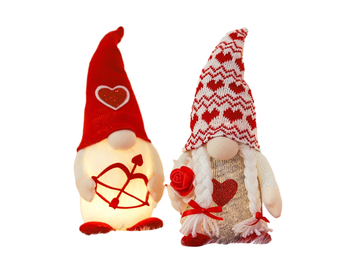 Muñeco de gnomo con luz, regalo de San Valentín, amor