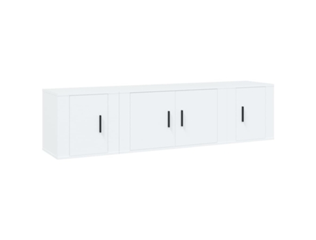 Conjunto 2 de muebles de TV VIDAXL madera contrachapada blanco