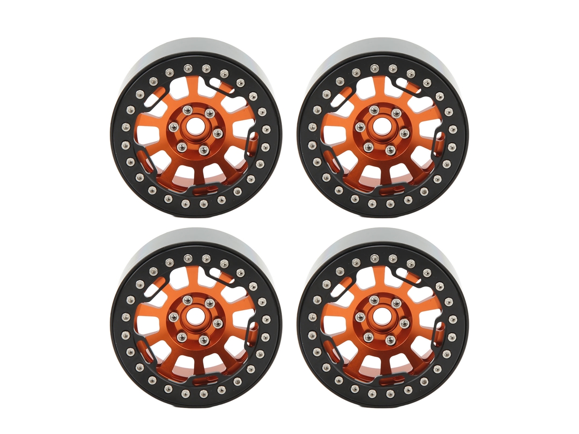 Bujes De Rueda Universales De Aleación De Aluminio De 2,2 Pulgadas Para Coches Rc Crawler A Escala 1/10 - Naranja