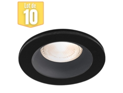 Conjunto de 10 soportes de redondejas redondas de negros IP54 BRAYTRON