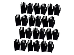 Guantes De Trabajo De Algodón Negro Talla M Finos 12