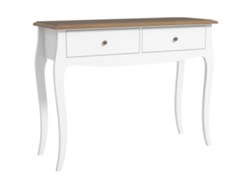 VPMKP - Homcom mesa consola de entrada con 2 cajones estilo francés para pasillo, dormitorio y sala de estar 100x35x76,5 cm blanca y marrón oscuro