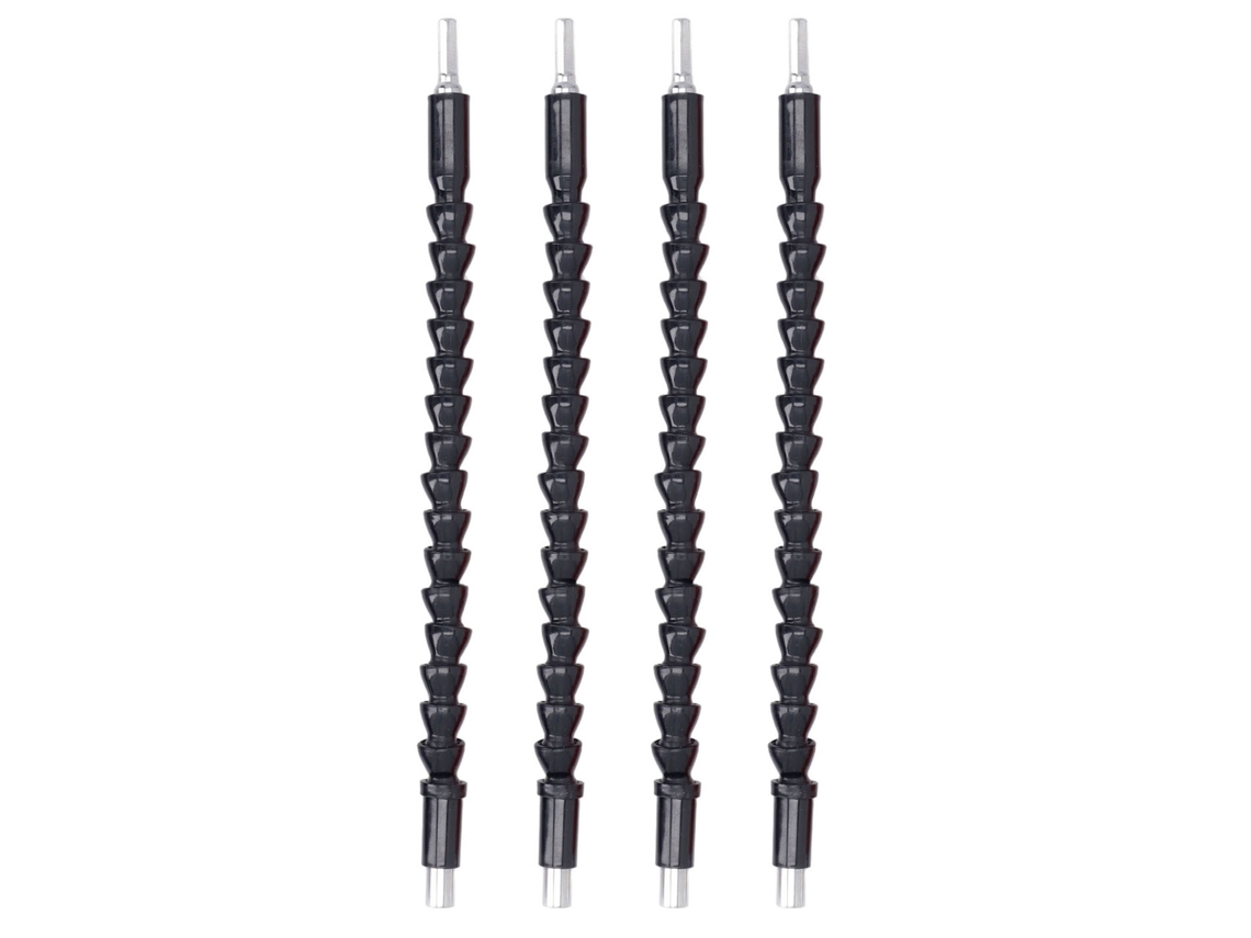 Kit con 4 extensiones flexibles para brocas de 11,6 pulgadas, conexión universal de 1/4".