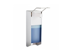 Relaxdays Dispensador Euro, 1000 Ml, Desinfetante, Sabão, Alavanca De Cotovelo, Dispensador De Higiene, Prateado