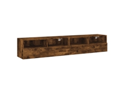 Conjunto 2 Muebles de pared para TV madera roble ahumado VIDAXL (80 x 30 x 30 cm)