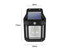 Lámpara Solar De Pared De Tungsteno Resistente Al Agua Con Sensor De Movimiento Y Luz, 3 Modos, Para Jardín, Patio Y Valla.