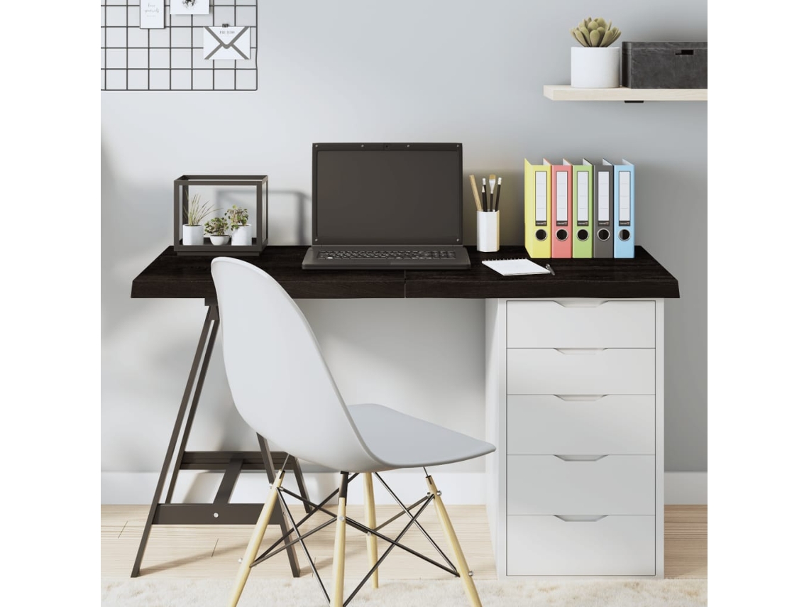 Tablero Mesa Madera Roble Tratada Marrón Oscuro 120x60x(2-4) Cm